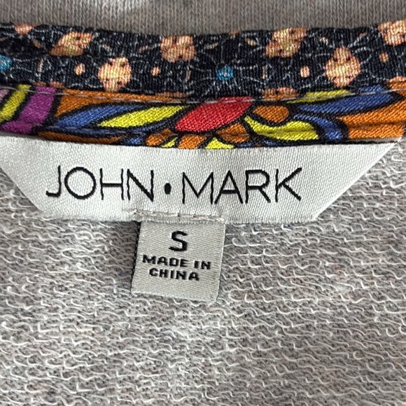 John Mark Peacock Cross Stitched V Neck Long Sleeve Blouse - Size Small - Picture 5 of 7